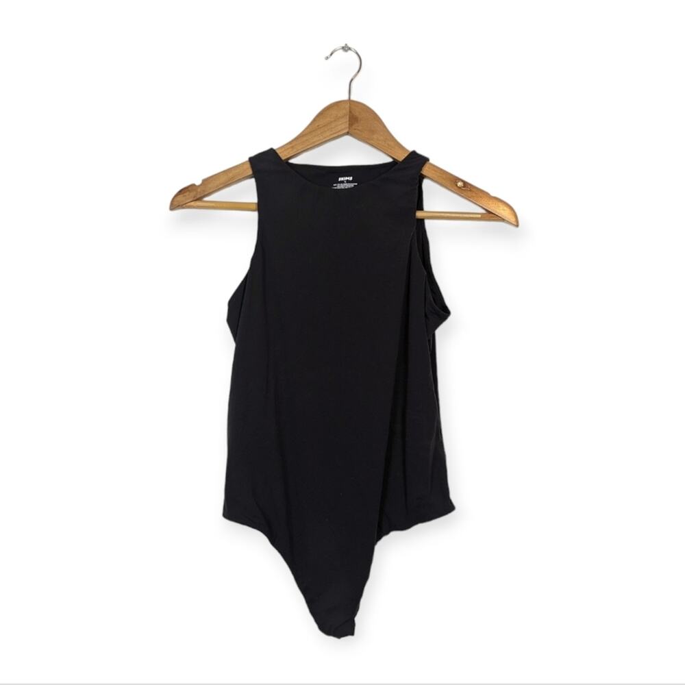 Skims Black Onyx Fits Everybody High Neck Sleeveless Bodysuit